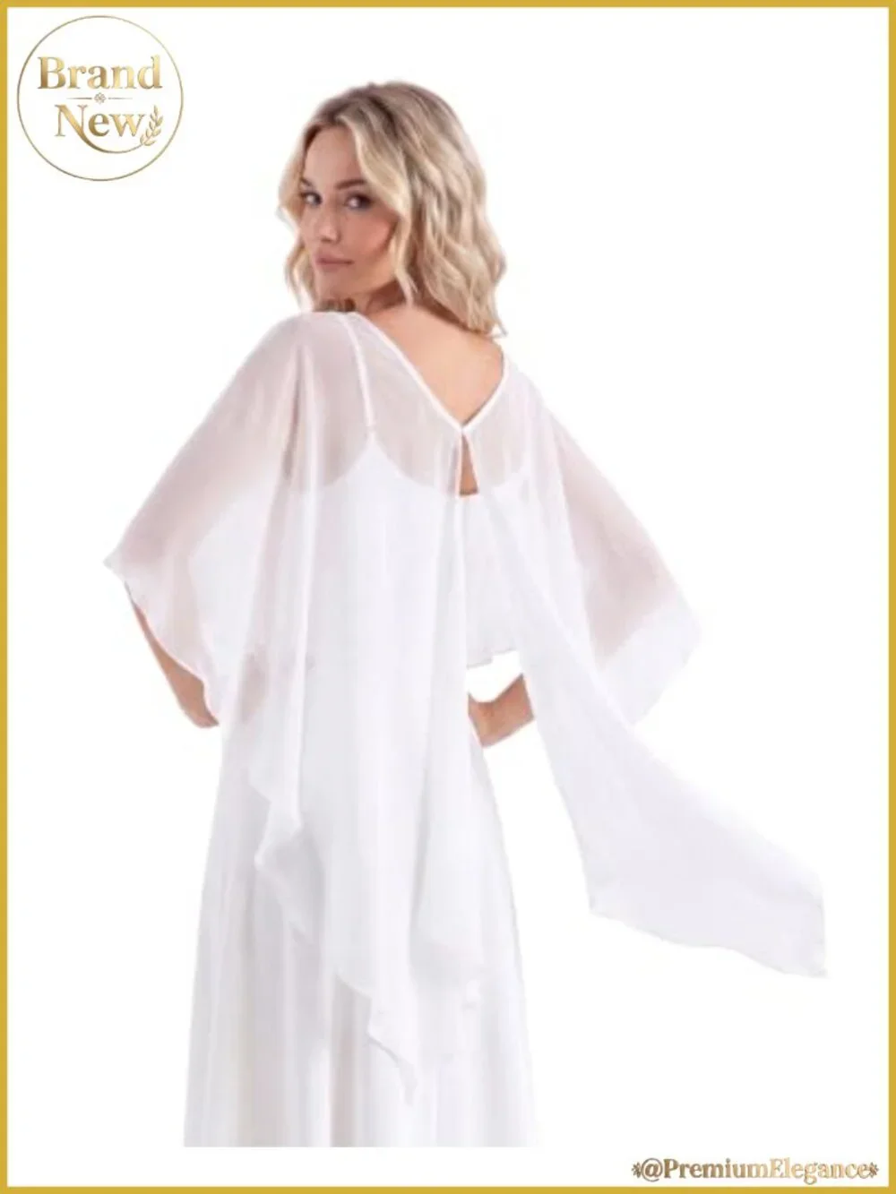 Chiffon Shawl Wrap Lettuce Edge One Size Cover Up Formal Capelet